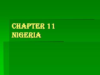 Chapter 11 Nigeria