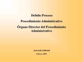 Debido Proceso Procedimiento Administrativo Órgano Director del Procedimiento Administrativo