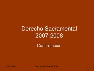 Derecho Sacramental 2007-2008