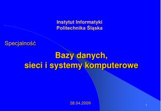 Bazy danych, sieci i systemy komputerowe