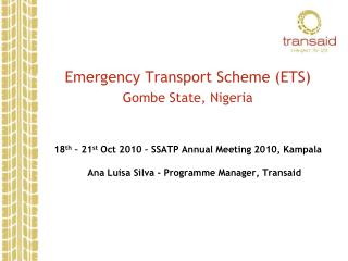Emergency Transport Scheme (ETS) Gombe State, Nigeria