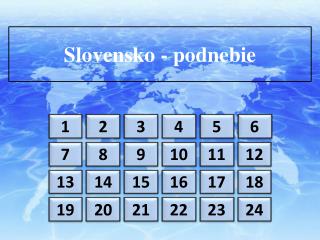 Slovensko - podnebie