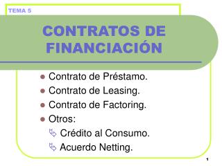 CONTRATOS DE FINANCIACIÓN