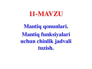 11- MAVZU
