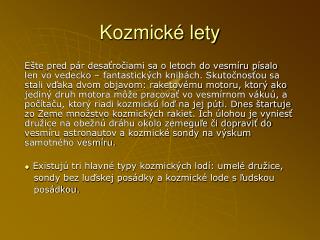 Kozmické lety