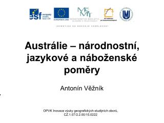 Austrálie – národnostní, jazykové a náboženské poměry