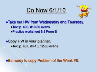 Do Now 6/1/10