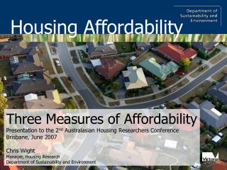 Three Measures of Affordability