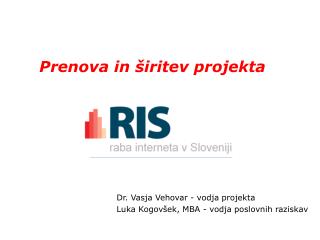 Prenova in širitev projekta