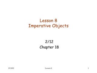 Lesson 8 Imperative Objects