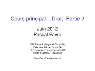 Cours principal – Droit- Partie 2