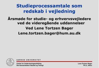 Studieprocessamtale som redskab i vejledning