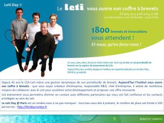 invitations Leti Day @ Paris