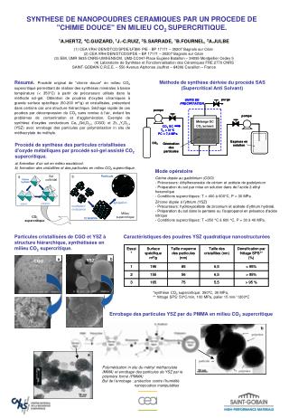 Enrobage des particules YSZ par du PMMA en milieu CO 2 supercritique