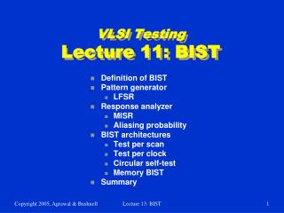 VLSI Testing Lecture 11: BIST