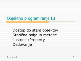 Objektno programiranje III