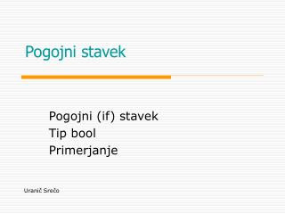 Pogojni stavek