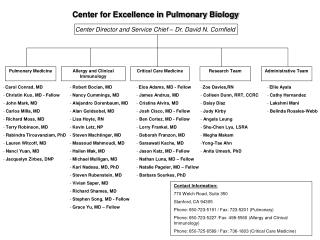 Center for Excellence in Pulmonary Biology