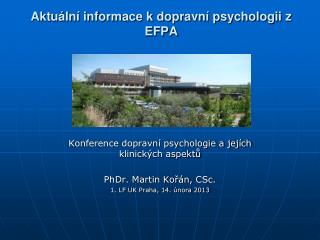 Aktuální informace k dopravní psychologii z EFPA