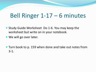 Bell Ringer 1-17 – 6 minutes