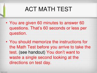 ACT MATH TEST