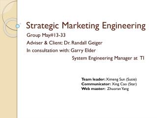 Strategic Marketing Engineering