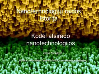 Nanotechnologijų raidos istorija