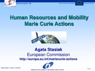 Human Resources and Mobility Marie Curie Actions