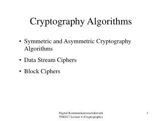 Cryptography Algorithms