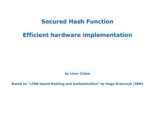 LFSR-based Hash