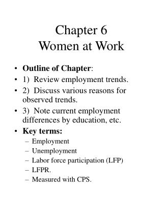 Chapter 6 Women at Work