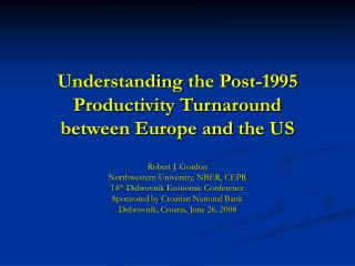 Understanding the Post-1995 Productivity Turnaround between Europe and the US