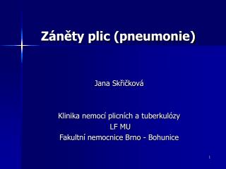 Záněty plic (pneumonie)