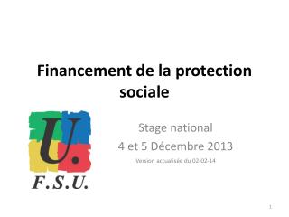 Financement de la protection sociale