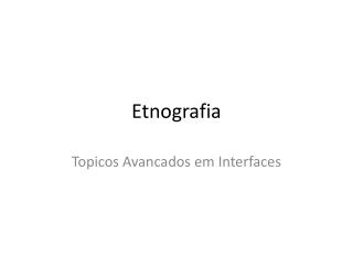 Etnografia