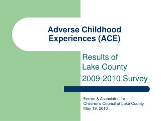 Adverse Childhood Experiences (ACE)
