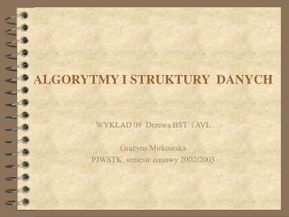 ALGORYTMY I STRUKTURY DANYCH