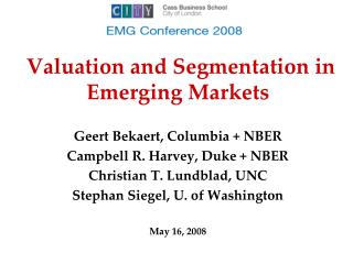 Valuation and Segmentation in Emerging Markets