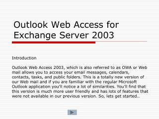 Outlook Web Access for Exchange Server 2003