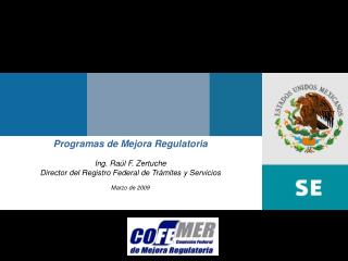 Programas de Mejora Regulatoria Ing. Raúl F. Zertuche