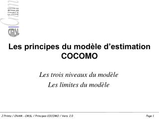 Les principes du modèle d’estimation COCOMO