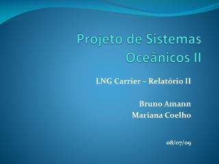 Projeto de Sistemas Oceânicos II