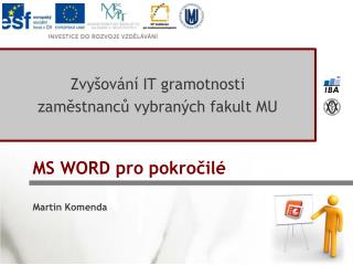 MS WORD pro pokročilé