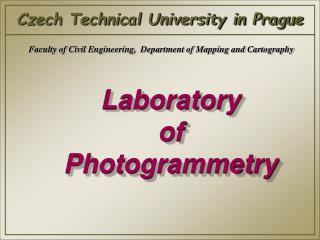 Laboratory of Photogrammetry