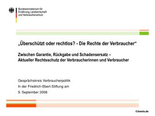 Gesprächskreis Verbraucherpolitik In der Friedrich-Ebert-Stiftung am 9. September 2008