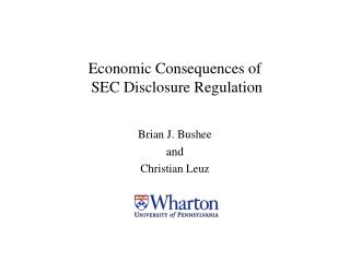 Economic Consequences of SEC Disclosure Regulation