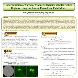 2. Method outline Equation of relative helicity (Berger 1985):