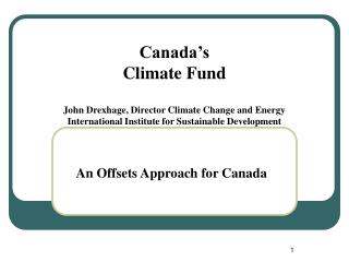 An Offsets Approach for Canada