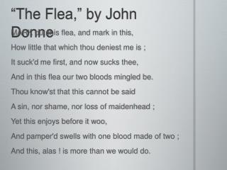 “The Flea,” by John Donne