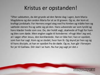 Kristus er opstanden!
